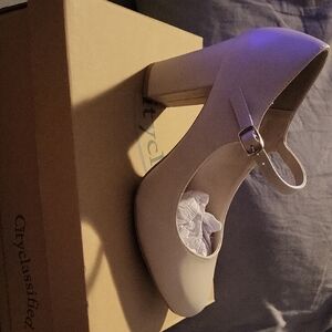 Cityclassified Cream "Nola" Heels with Slingback Strap
